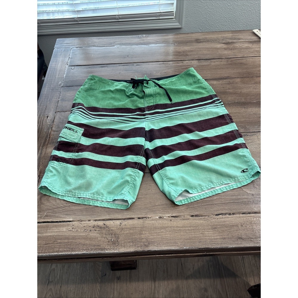 Men's Striped O'Neil Swim Board Shorts 36